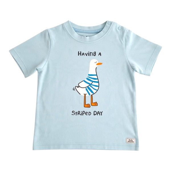 Polera manga corta Algodón Celeste Marca Baby harvest 18 M Estado Casi tiki