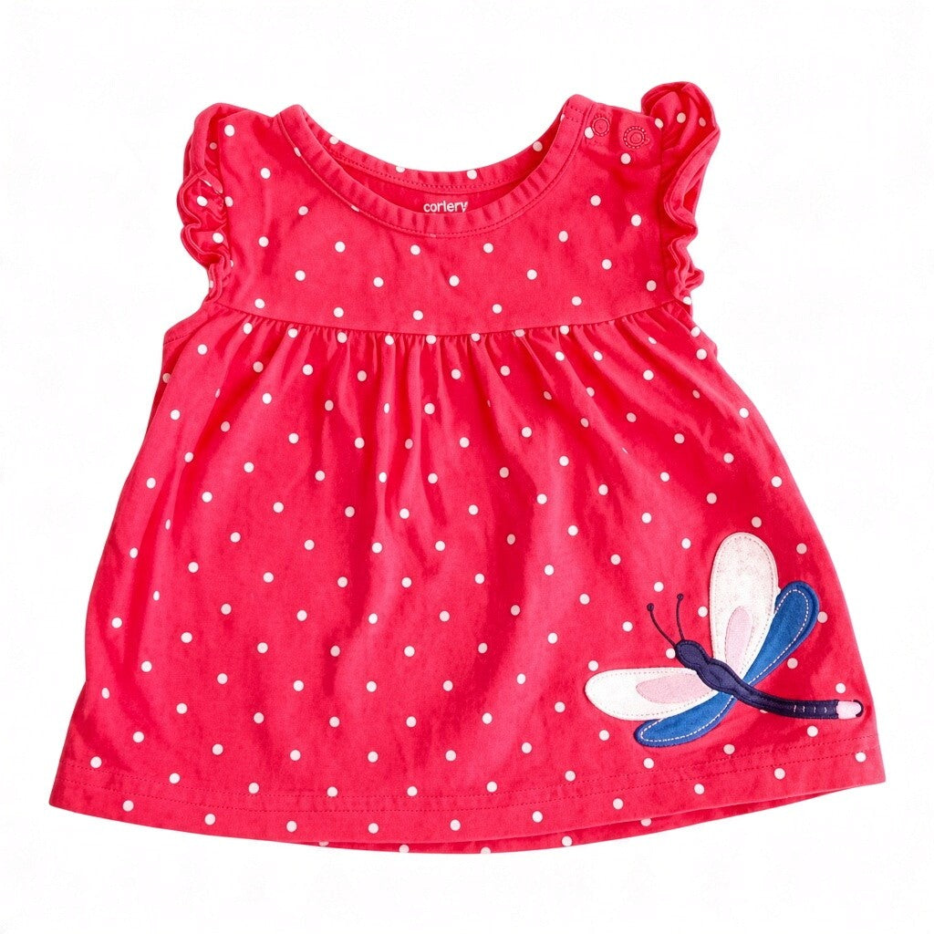 Blusa Manga Corta Algodón Rosa Marca Carter's 12 M Estado Casi tiki