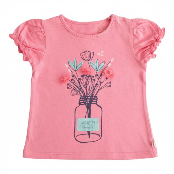 Polera manga corta Algodón Rosa Marca Baby harvest 2 A Estado Casi tiki
