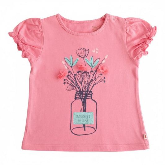 Polera manga corta Algodón Rosa Marca Baby harvest 2 A Estado Casi tiki