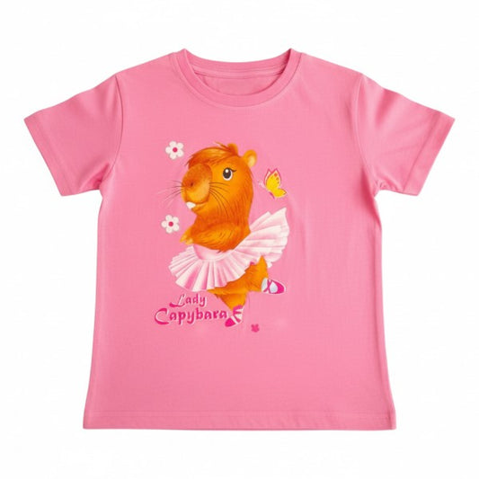 Polera manga corta Algodón Rosa Marca Otra 2 A Estado Casi tiki