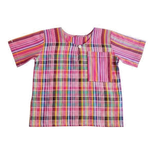 Blusa Manga Corta Tela Multicolor Marca Otra 7 A Estado Casi tiki
