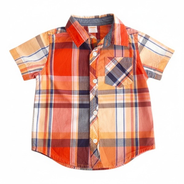 Camisa Manga Corta Tela cuadrillé Marca Gymboree 18 M Estado Tiki taka