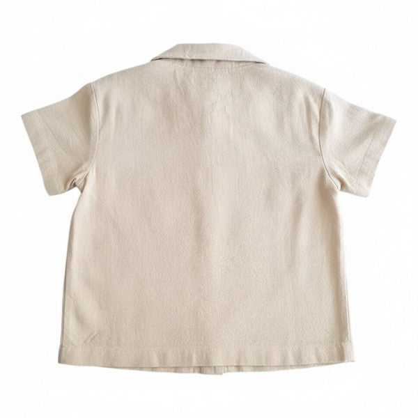 Camisa Manga Corta Tela Crema Marca Otra 2 A Estado Tiki taka
