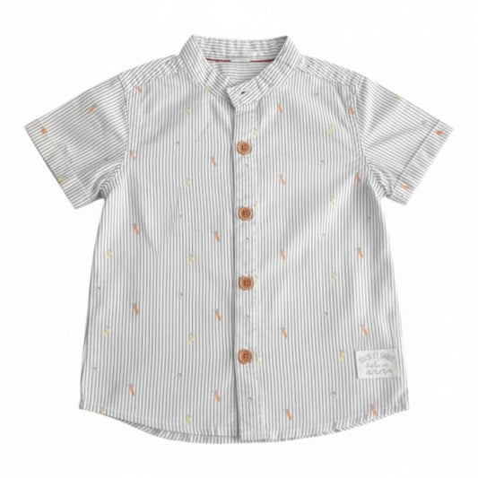 Camisa Manga Corta Tela Multicolor Marca Opaline 12 M Estado Nuevo