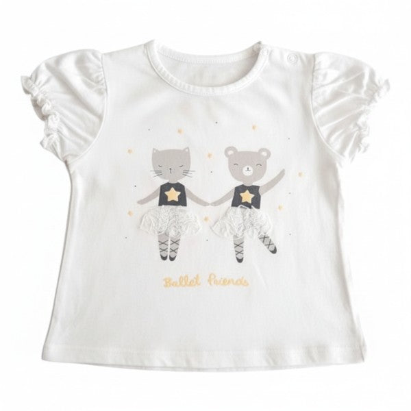 Polera manga corta Algodón Blanco Marca Baby harvest 18 M Estado Casi tiki