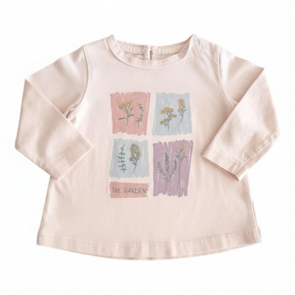 Polera manga larga Algodón Rosa Marca Colloky 9-12 M Estado Casi tiki