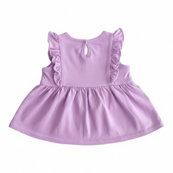 Polera manga corta Algodón Morado Marca All basics 0-3 M Estado Casi tiki
