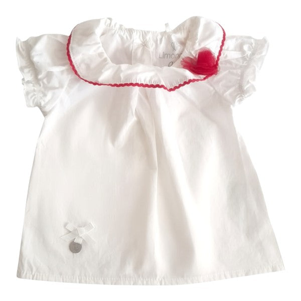 Blusa Manga Corta Tela Blanco Marca Limonada RN Estado Casi tiki