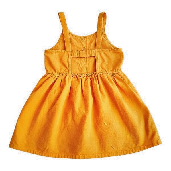 Vestido Manga Corta Cotelé Mostaza Marca Cat & Jack 4 A Estado Casi tiki