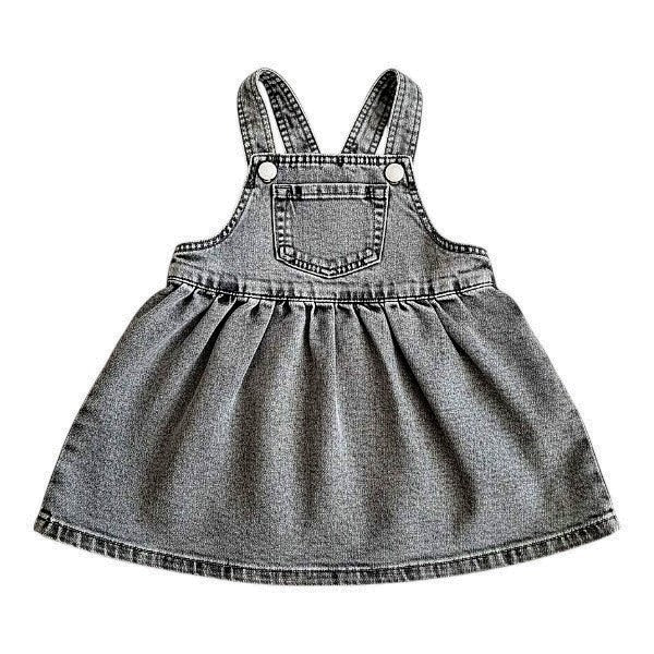 Vestido Manga Corta Mezclilla Gris Marca Hym 6 M Estado Casi tiki
