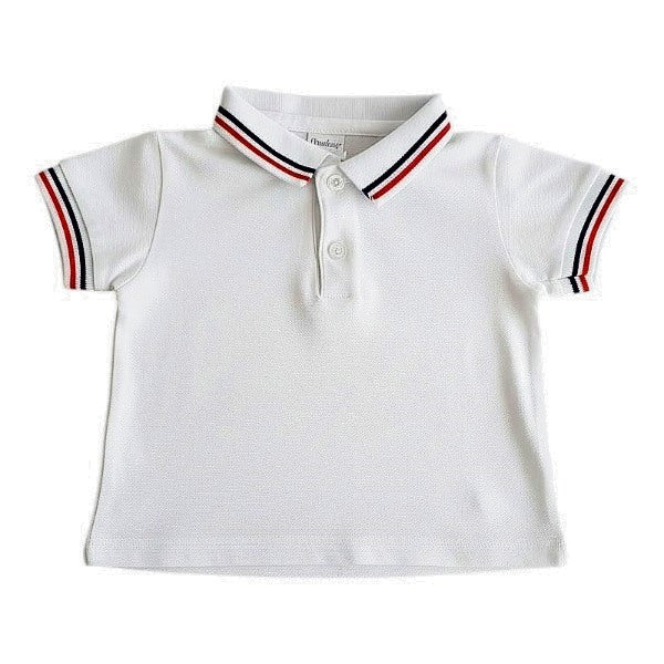 Polera manga corta Piqué Blanco Marca Opaline 6 M Estado Tiki taka