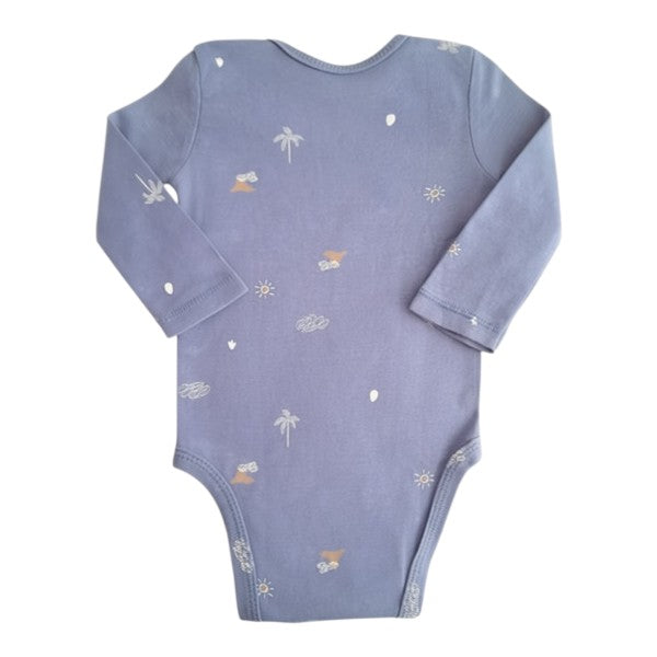 Body Manga Larga Algodón Azul Marca Carter's 0-3 M Estado Casi tiki