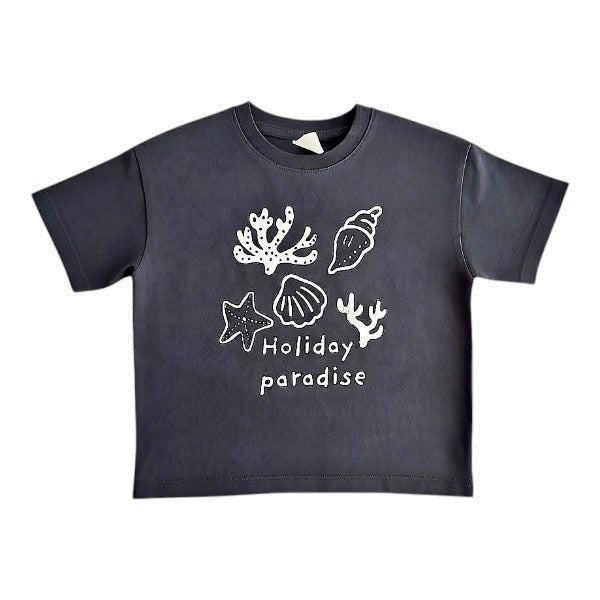 Polera manga corta Algodón Gris Marca Hym 18 M Estado Casi tiki