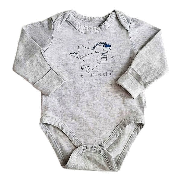 Body Manga Larga Algodón Gris Marca Infanti 3-6 M Estado Casi tiki