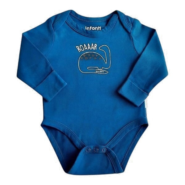 Body Manga Larga Algodón Azul Marca Infanti 3-6 M Estado Casi tiki