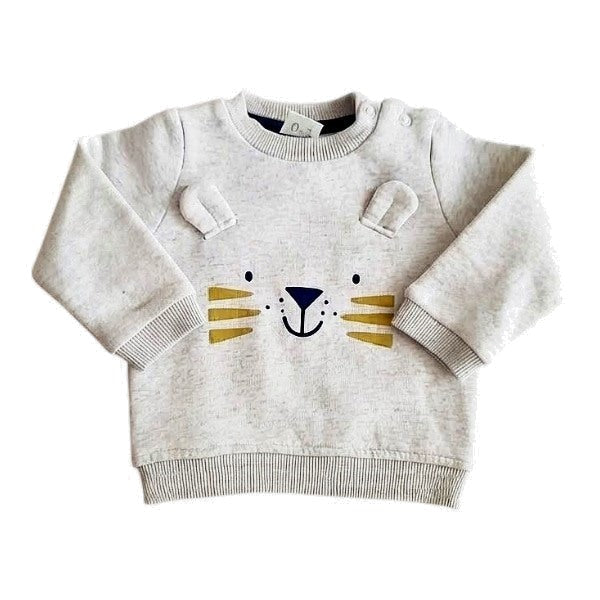 Polerón Algodón Gris Marca Baby harvest 0-3 M Estado Casi tiki