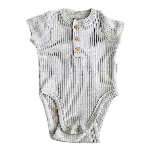 Body Manga Corta Algodón Gris Marca Colloky 0-3 M Estado Casi tiki