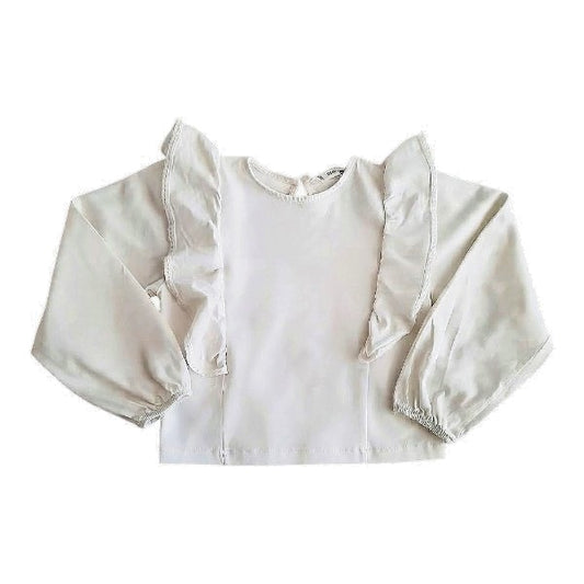 Polera Manga Larga Algodón Blanco Marca Otra 6 A Estado Casi tiki