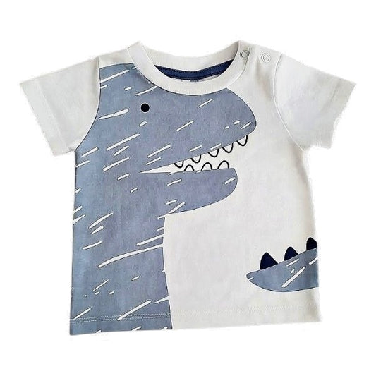 Polera manga corta Algodón Multicolor Marca Baby harvest 6-9 M Estado Casi tiki