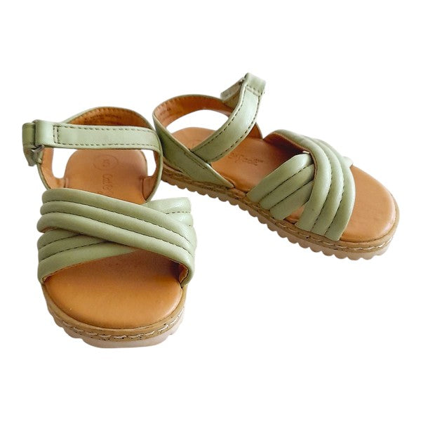 Sandalia dura Cuerina Verde agua Marca Cat & Jack 19 Estado Casi tiki