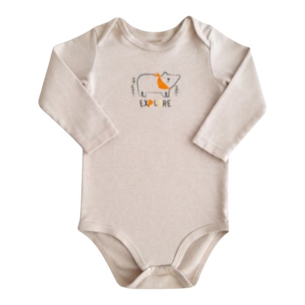 Body Manga Larga Algodón Crema Marca Tedmimak 18 M Estado Casi tiki