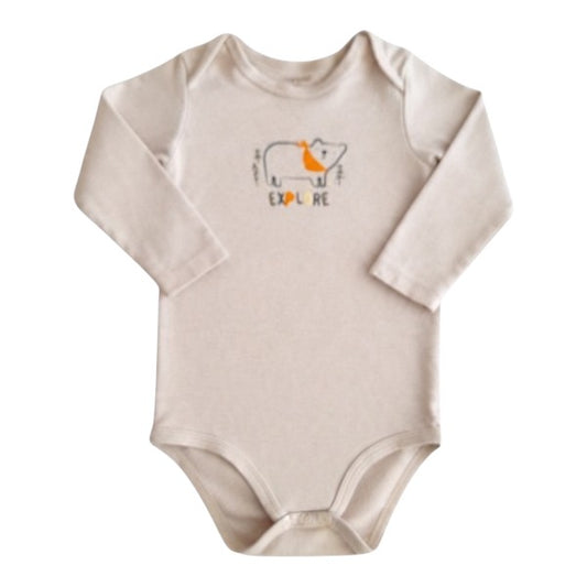 Body Manga Larga Algodón Crema Marca Tedmimak 18 M Estado Casi tiki