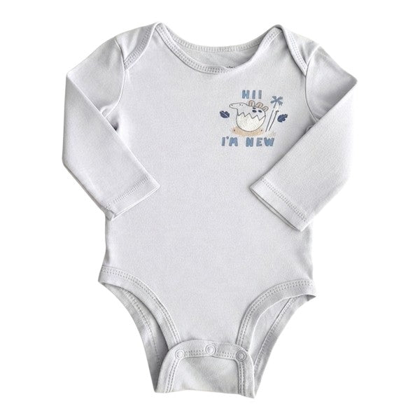 Body Manga Larga Algodón Celeste Marca Carter's 0-3 M Estado Casi tiki