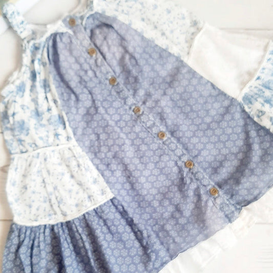 Vestido Vestido tela diseños celestes 2 años Marca Colloky Estado Casi tiki UB0031