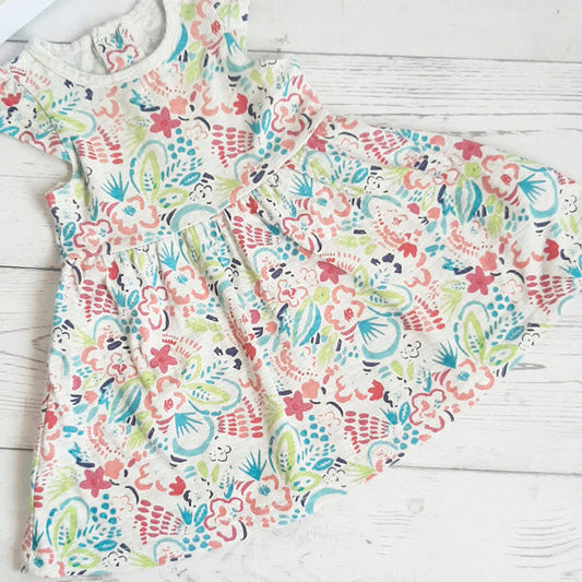 Vestido Vestido algodón diseño flores 6-9 meses Marca Baby by little topsis Estado Tiki taka