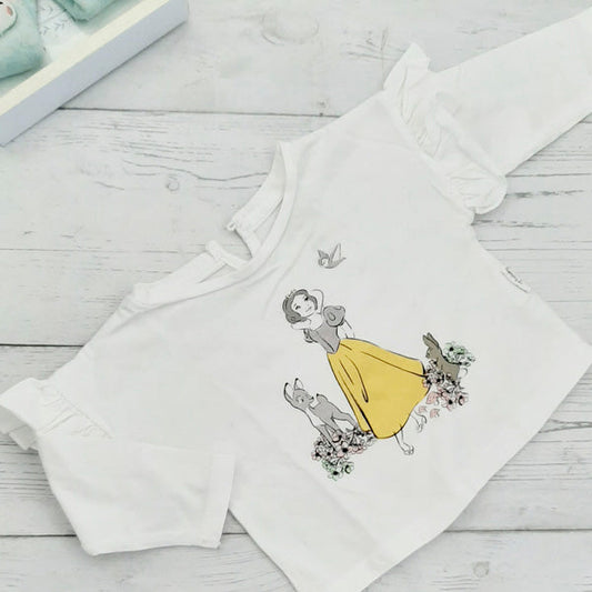 Polera algodón blanca con diseño de blanca nieves  6-9 meses Marca Colloky Estado Casi tiki