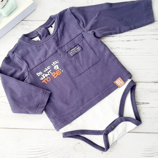 Body algodón azul y letras 6 meses Marca Black and blue Estado Casi tiki